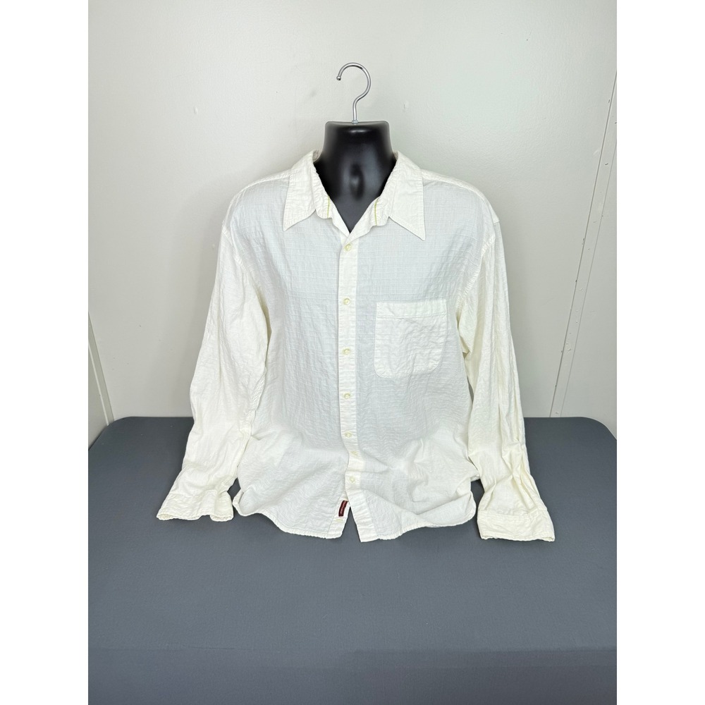 The Territory Ahead Shirt Mens XXL-T White Textured Cotton Long Sleeve Button Up - Picture 2 of 6